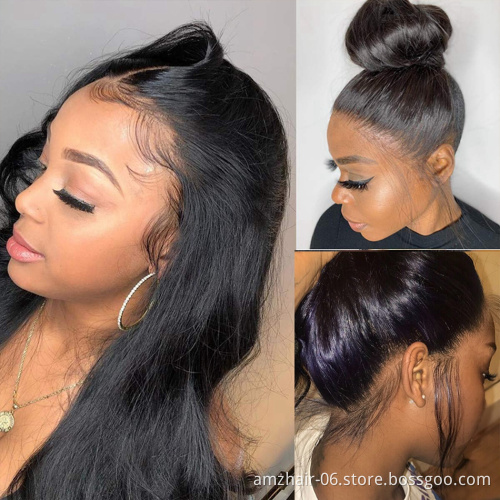Wholesale Hd Full 360 Lace Frontal Wig For Black Women Raw Brazilian Virgin Human Hair Transparent Swiss Lace Front Wig Vendor